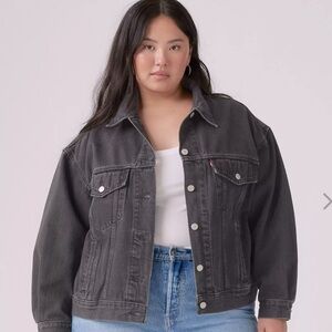 Levi's Black Plus Size Truckers Jean Jacket Relaxed Fit. Size 3X.